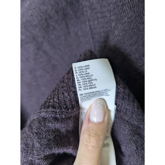 The North Face 100% Wool Purple Brown Button Cardigan Sweater Women XL Outdoorsy - Picture 11 of 14